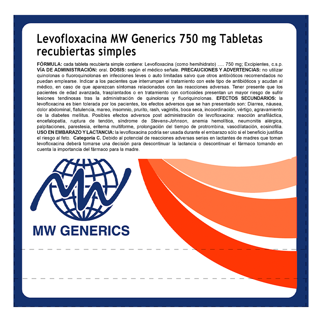 Levofloxacina 750mg Tabletas