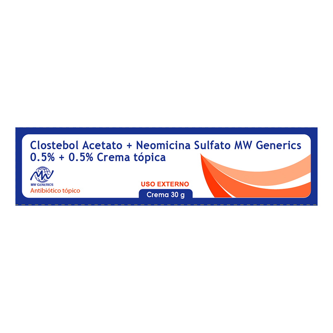 Clostebol acetato  0.5% + Neomicina sulfato 0.5% Crema Tópica