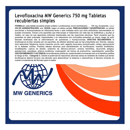 Levofloxacina 750mg Tabletas